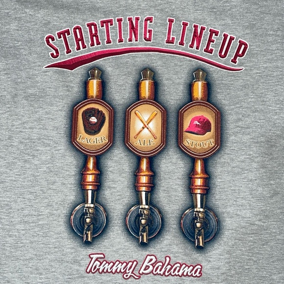Tommy Bahama Starting Lineup Beer Baseball Pocket T-Shirt Tee, XL, XXL Grey New - Picture 1 of 5